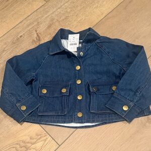 Crewcuts Navy Denim Jacket with Brass Accents